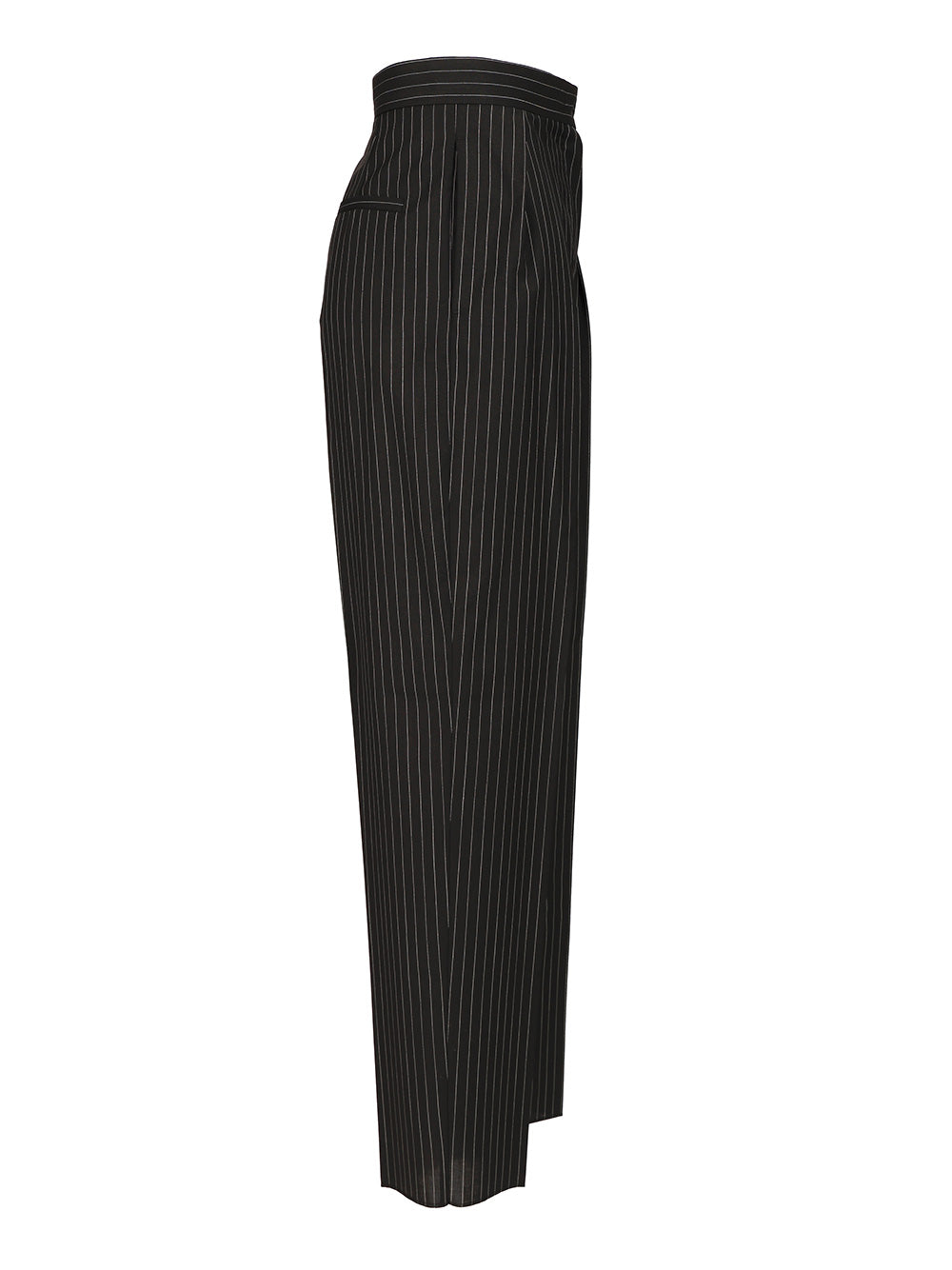 Max Mara Carrot  In Wool Canvas Trousers - Nero | 840d2a0e89b32b8104205d5af9defe05c2bb20c9