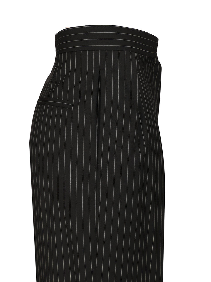 Max Mara Carrot  In Wool Canvas Trousers - Nero | 4ff56166b2c2416d71fe78f6fbbe593f49912c31