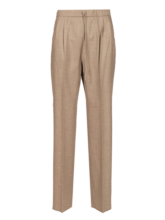 Stretch Cashmere Trousers Marrone