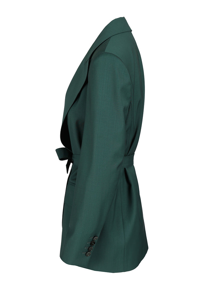 Max Mara Wool Canvas Blazer With Belt Giacche - Verde | 2fa699a8a273c26f1ed3ef7feb7be16650b21e26