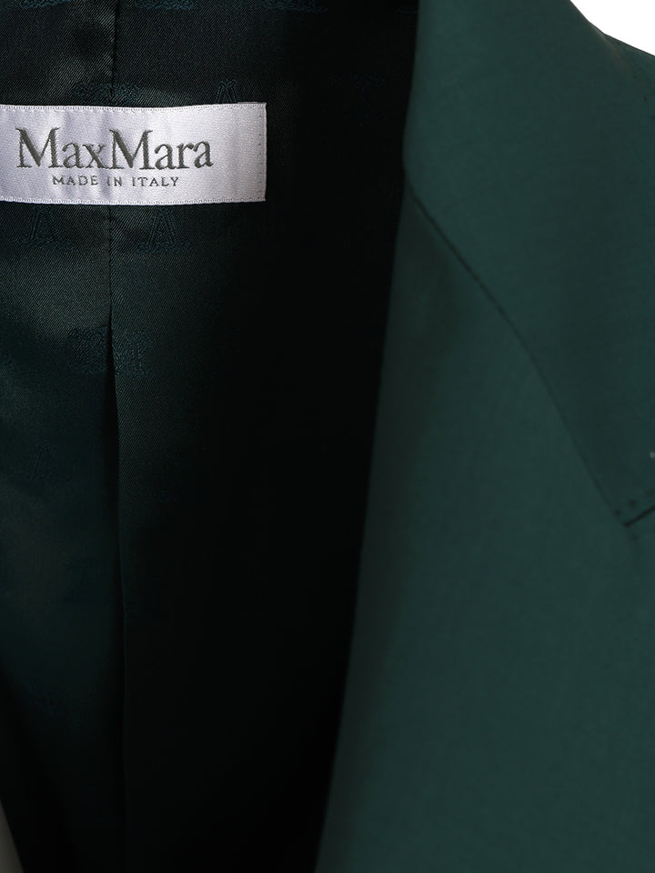 Max Mara Wool Canvas Blazer With Belt Giacche - Verde | f453faf4dc235f699287d6be732b540a9aa543f3