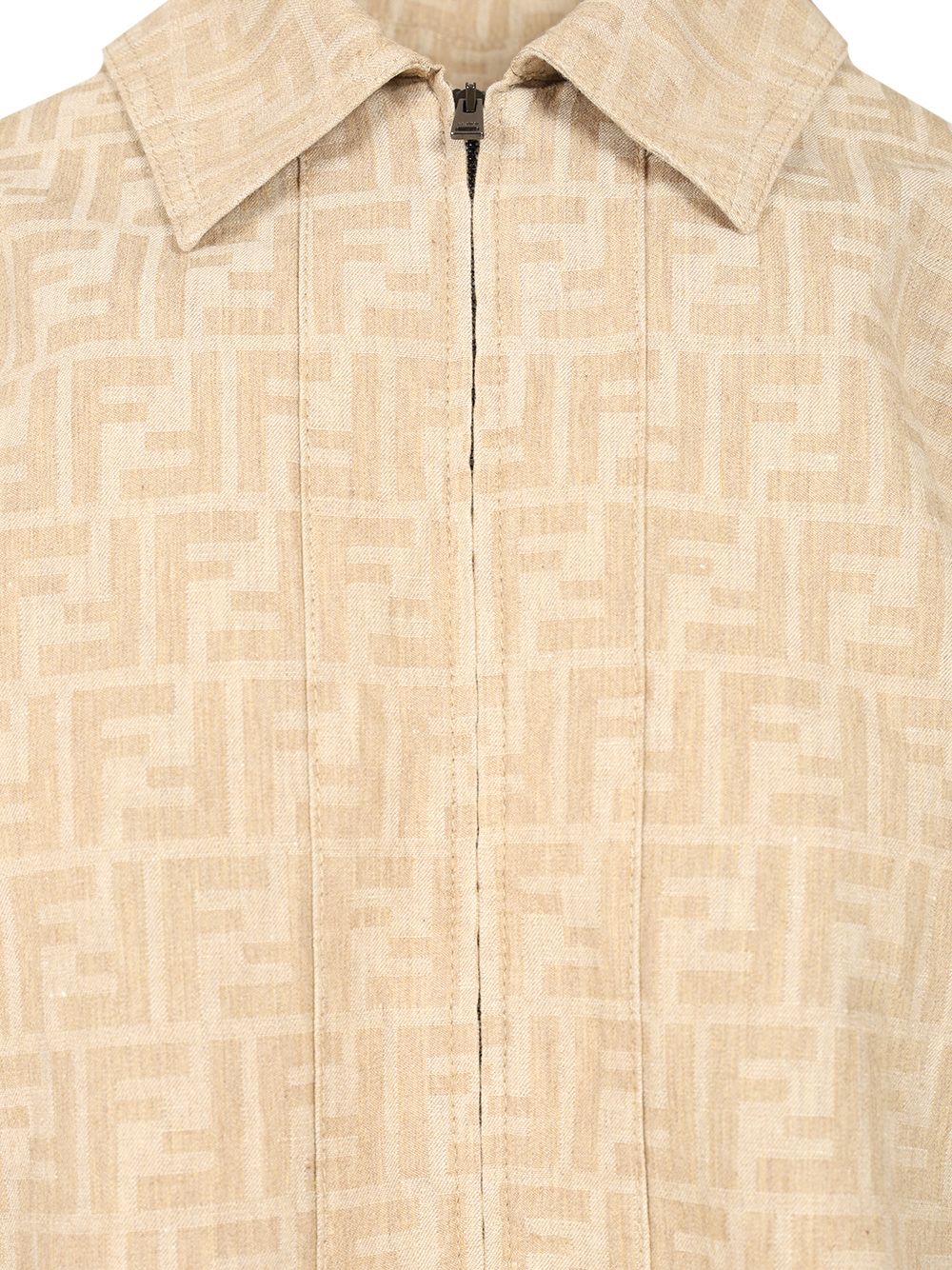 Fendi Ff Chambray Jacket Giacche - Beige | e3b2fbd2f16dffe2772f6272c33f29b7c373c517