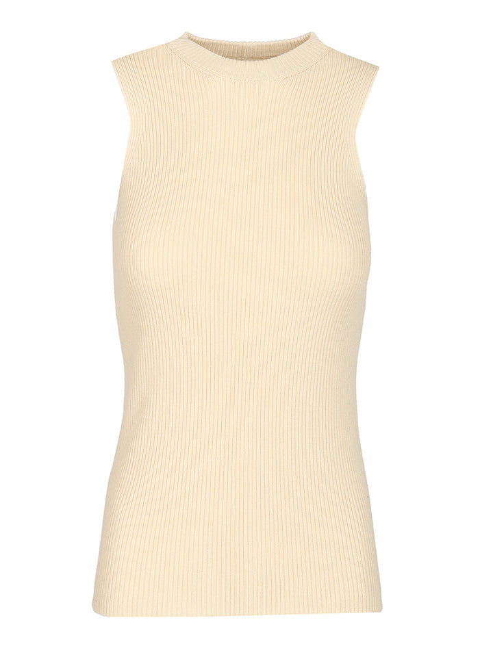 Rick Owens Ribbed Knit Tank Top Knitwear - Bianco | 75d094f029188a071b5c185e3c88993fa9b2cf0a