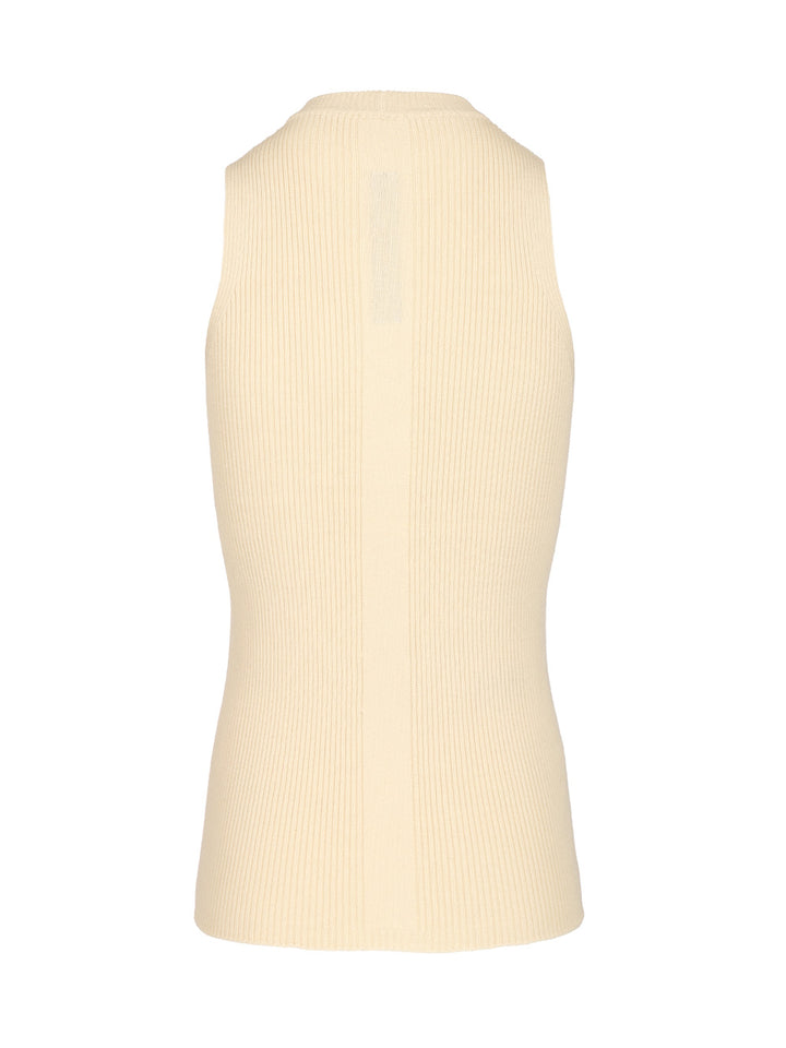 Rick Owens Ribbed Knit Tank Top Knitwear - Bianco | 4e42d1a0ba599e21850eac9c88f0f3099d82df06