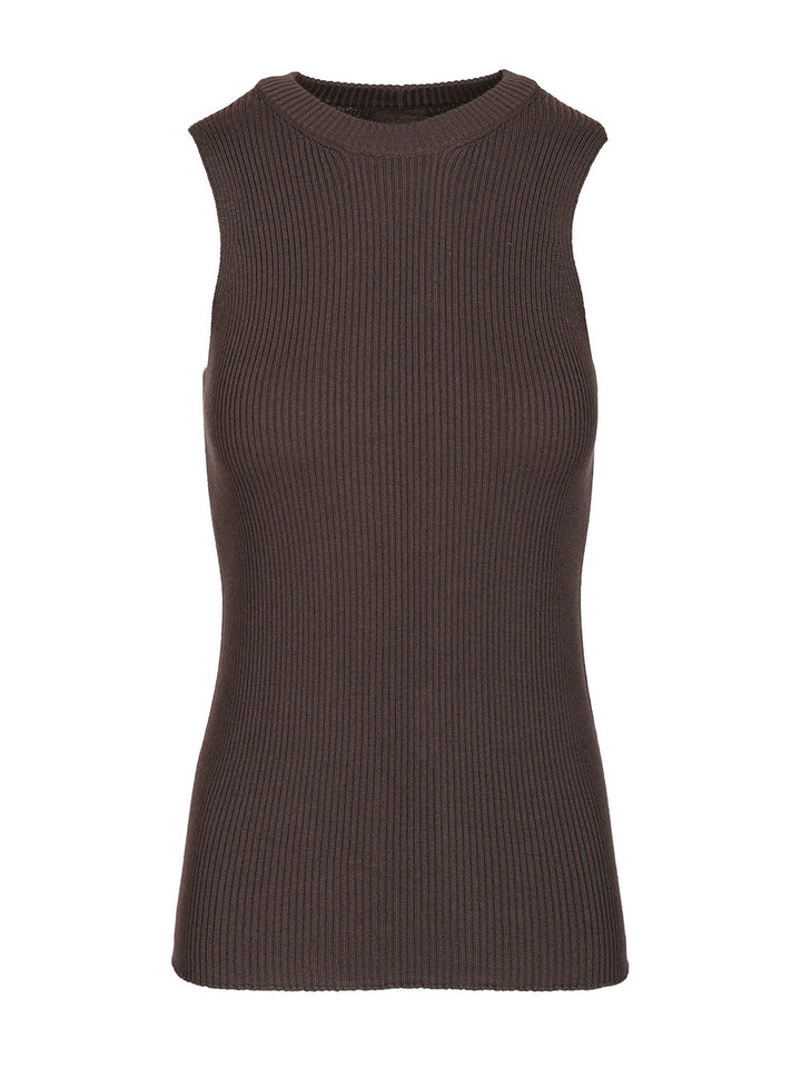 Rick Owens Ribbed Knit Tank Top Knitwear - Marrone | 169088fd2ce7777a6035e2625483c29625615b05