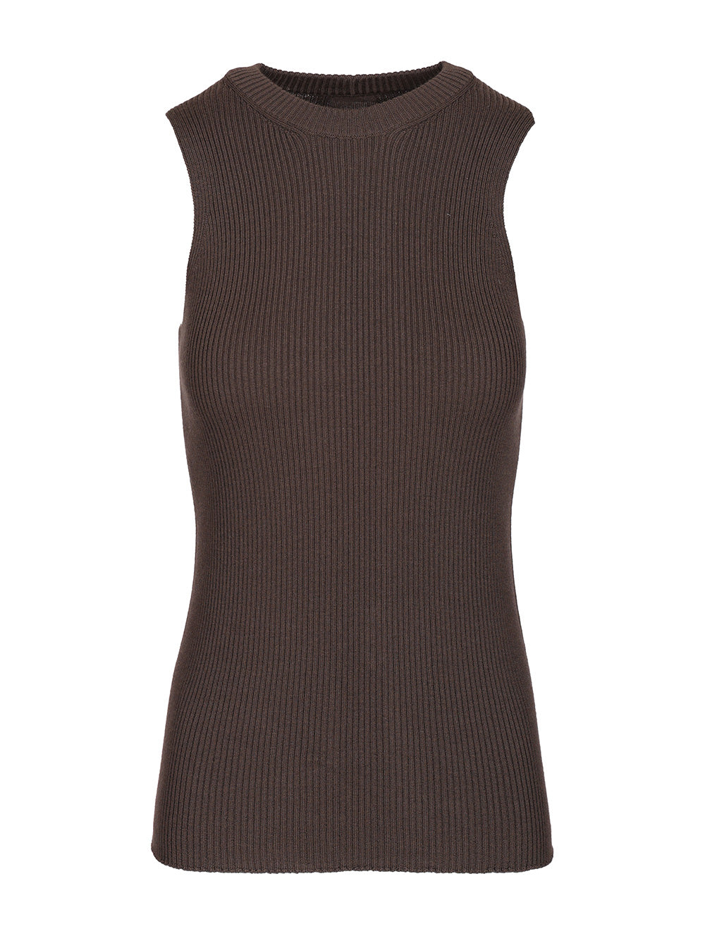 Rick Owens Ribbed Knit Tank Top Knitwear - Marrone | 169088fd2ce7777a6035e2625483c29625615b05