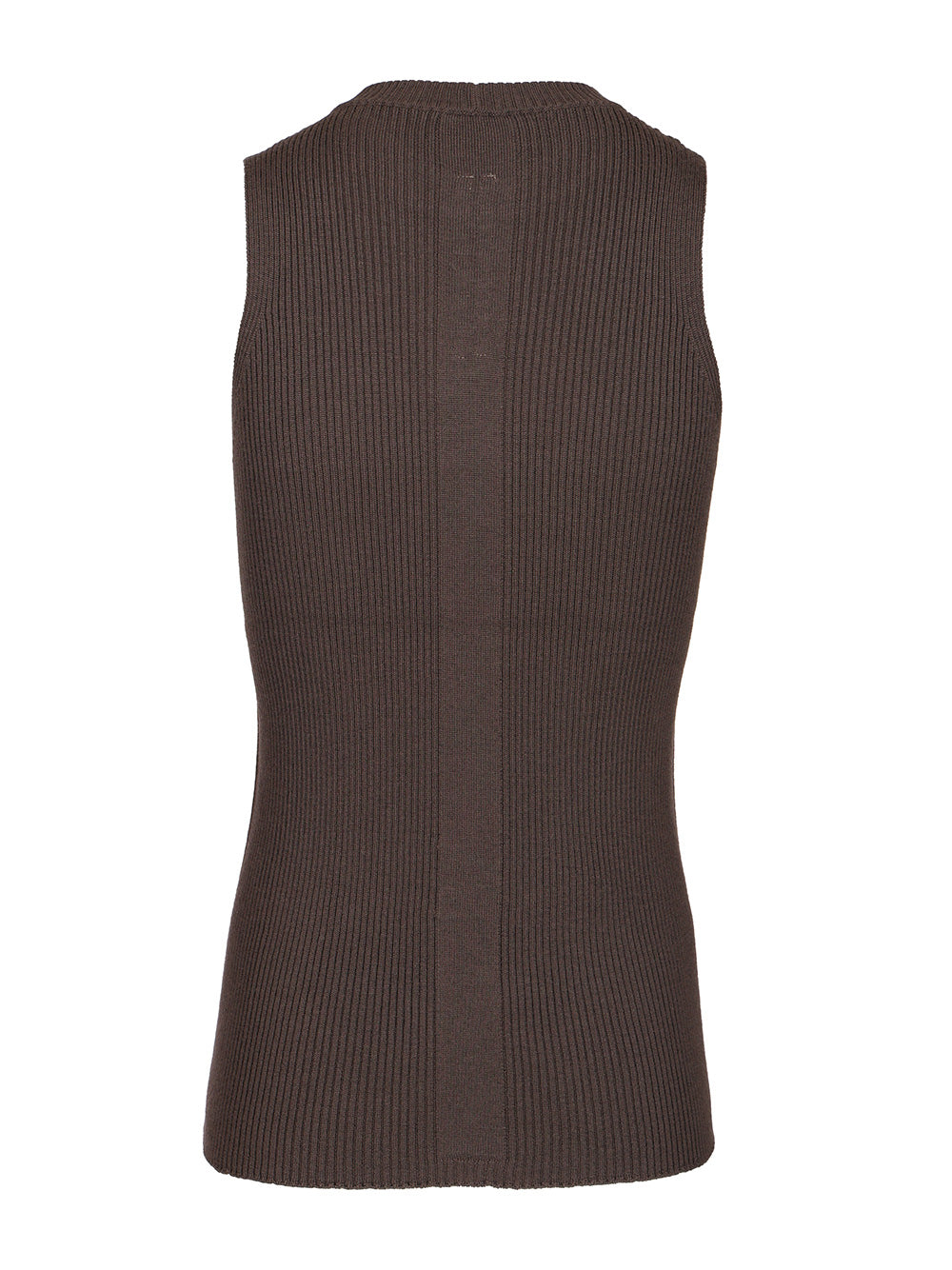 Rick Owens Ribbed Knit Tank Top Knitwear - Marrone | 28a287ab5ac74b85e09271eeb53414574f02e937