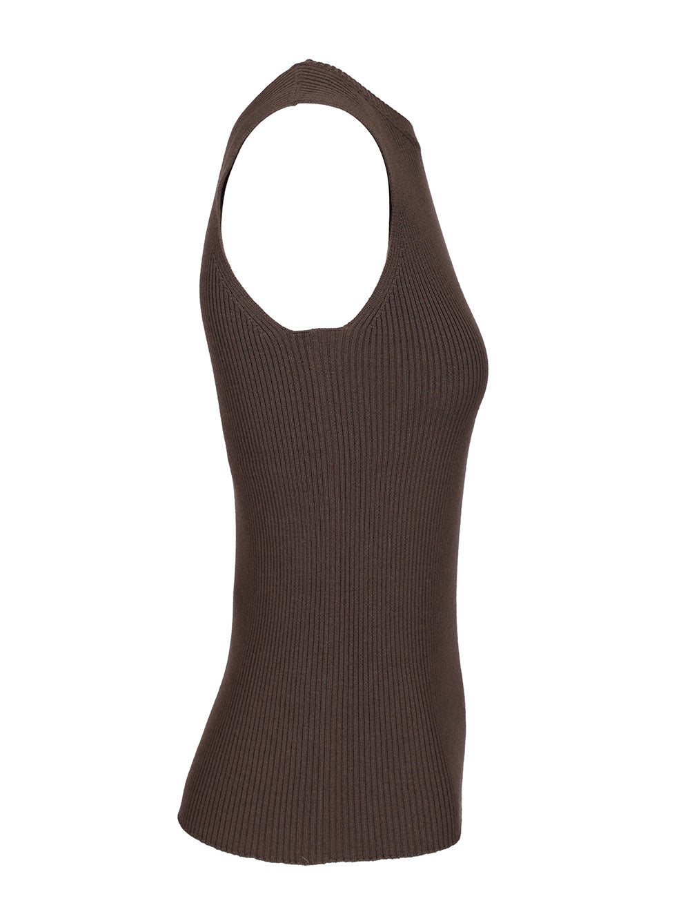 Rick Owens Ribbed Knit Tank Top Knitwear - Marrone | 91aba61257bf554529bc182eeadfc43eead8796b
