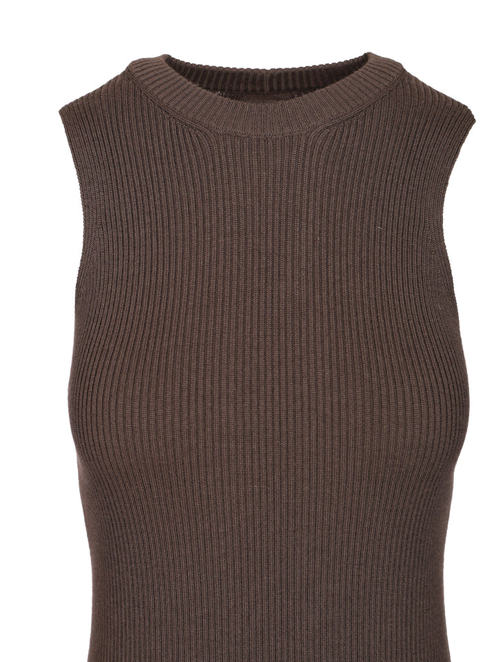 Rick Owens Ribbed Knit Tank Top Knitwear - Marrone | 5c05eeefa80abe73325f62764b0da5a11a1ec509