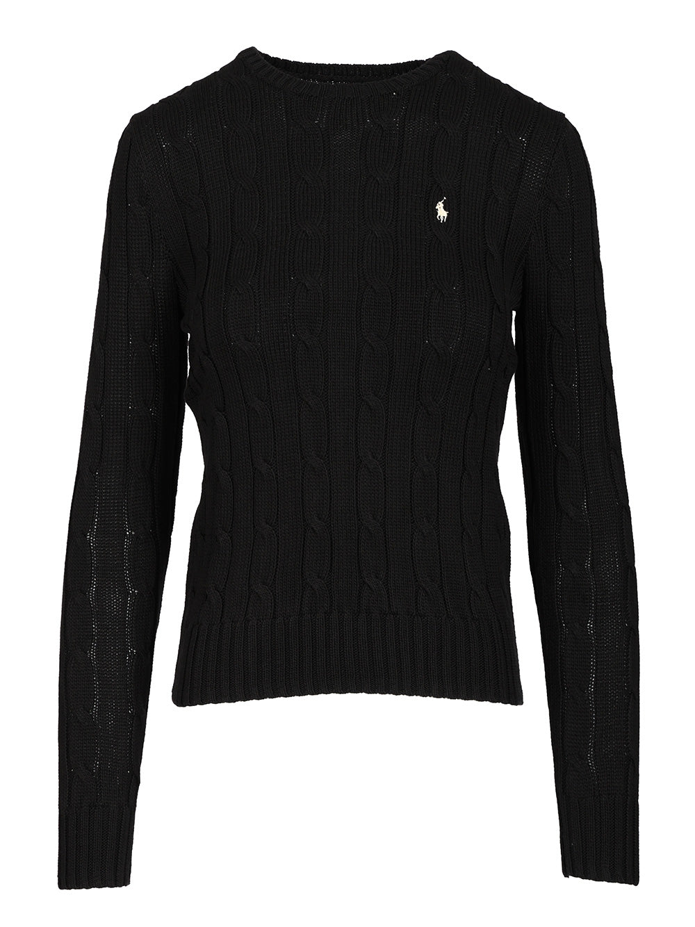 Polo Ralph Lauren Cable Knit Crew Neck Sweater Knitwear - Nero | 4d58cce6be22d1c557d4177ad6448626f857e970