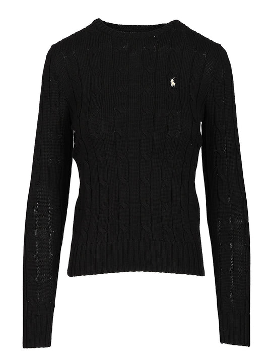 Cable Knit Crew Neck Sweater Knitwear Nero