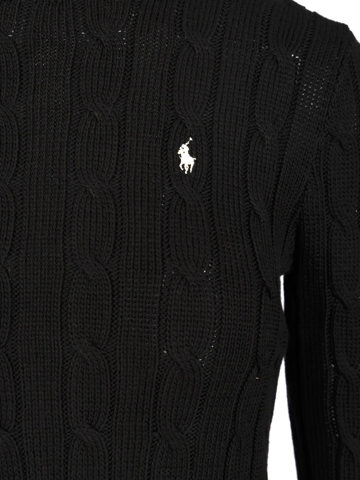 Polo Ralph Lauren Cable Knit Crew Neck Sweater Knitwear - Nero | 061dd41981739779075d6b525466ae3ef01c4032