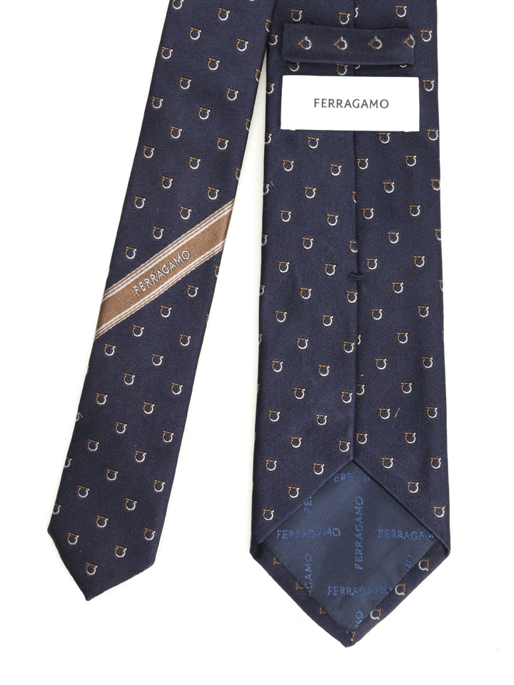 Ferragamo Gancini Bicolor Jacquard Tie Ties And Bow Ties - Blu | ba70b252b2e3c89238af8d7f13438199d696dcf1