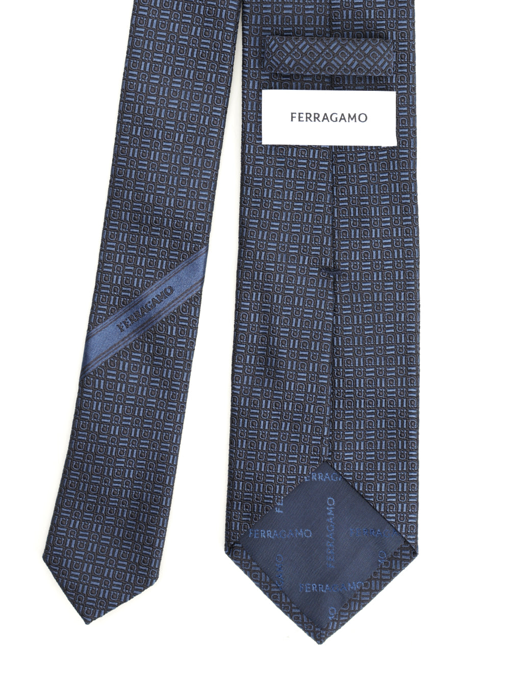 Ferragamo Gancini Graphic Jacquard Tie Ties And Bow Ties - Blu | db714f21e54a1ab1ee055711310338f5015ef1f1