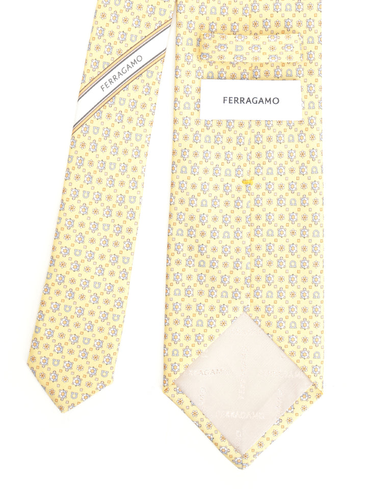 Ferragamo Turtle Print Silk Tie Ties And Bow Ties - Giallo | 9f718ade644a76e255028c915978d50187903a1a