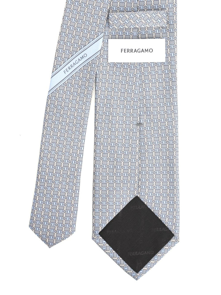 Ferragamo Vara Print Silk Tie Ties And Bow Ties - Grey | 6abf16dd52a58cb85629803678623d698631ae18