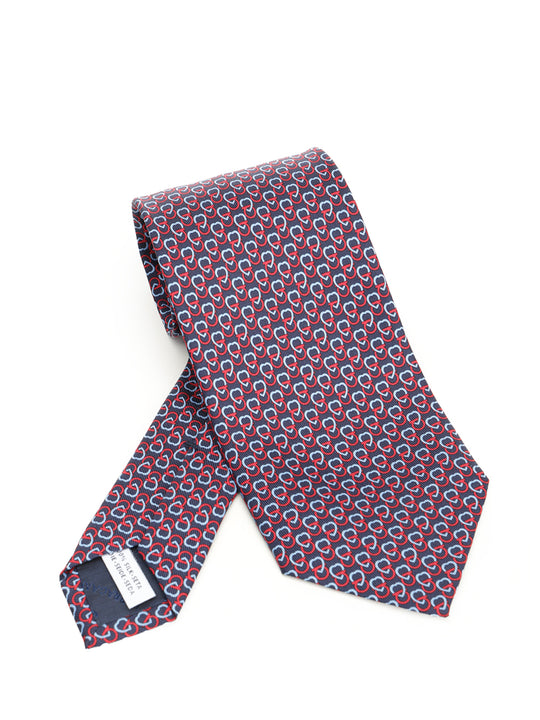 Heart Print Silk Tie Ties And Bow Ties Blu