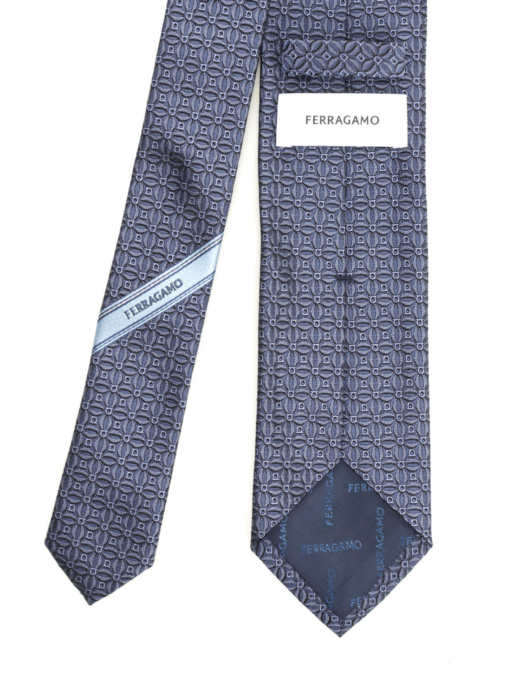 Ferragamo Gancini Jacquard Tie Ties And Bow Ties - Blu | d7051ccbe3767c17b75f537d253070b416e416bc