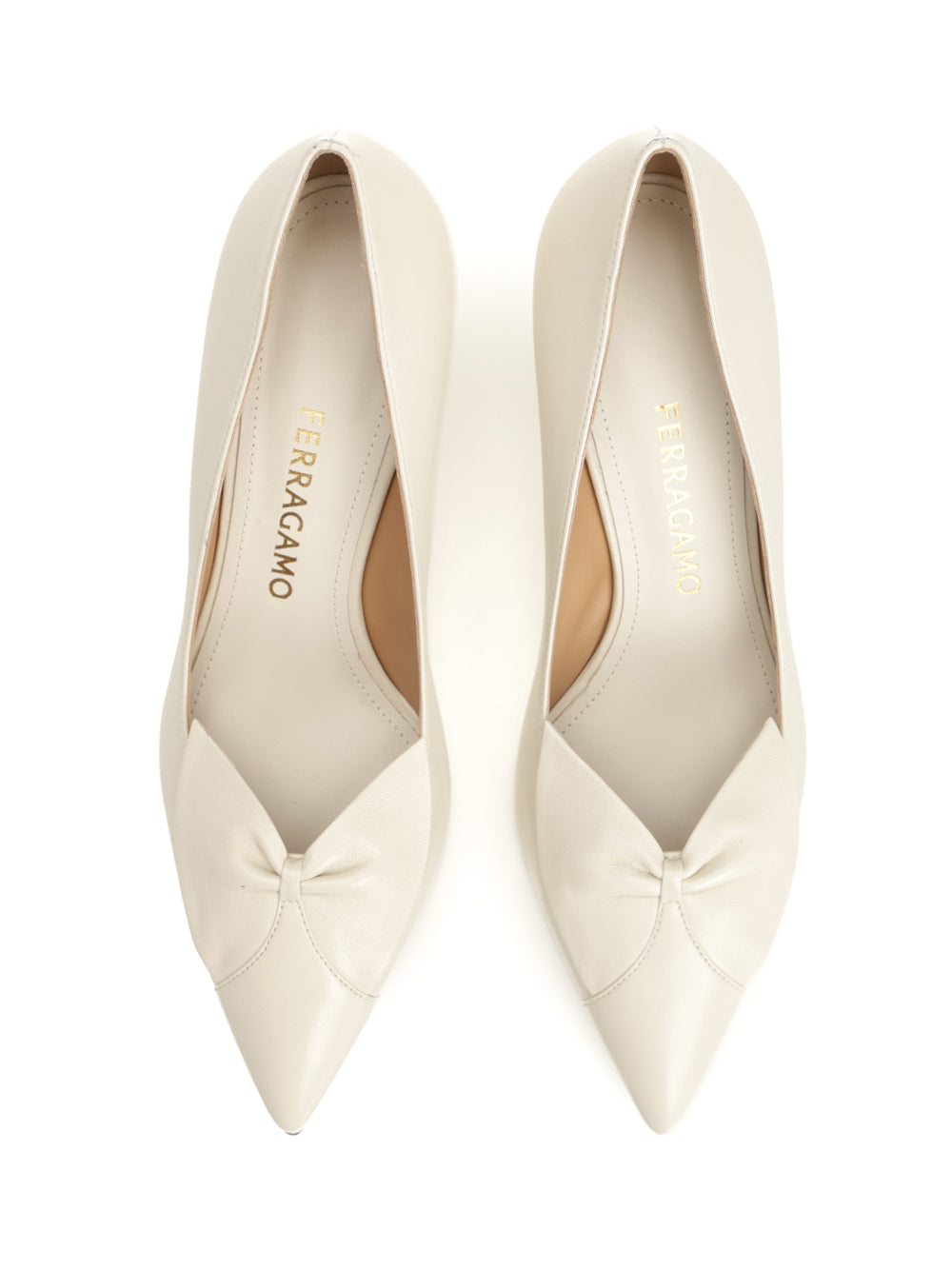 Ferragamo Bow Pump Decollete - Bianco | 3e0769d66294b6dccfa407bf8d846b3555c25f7c