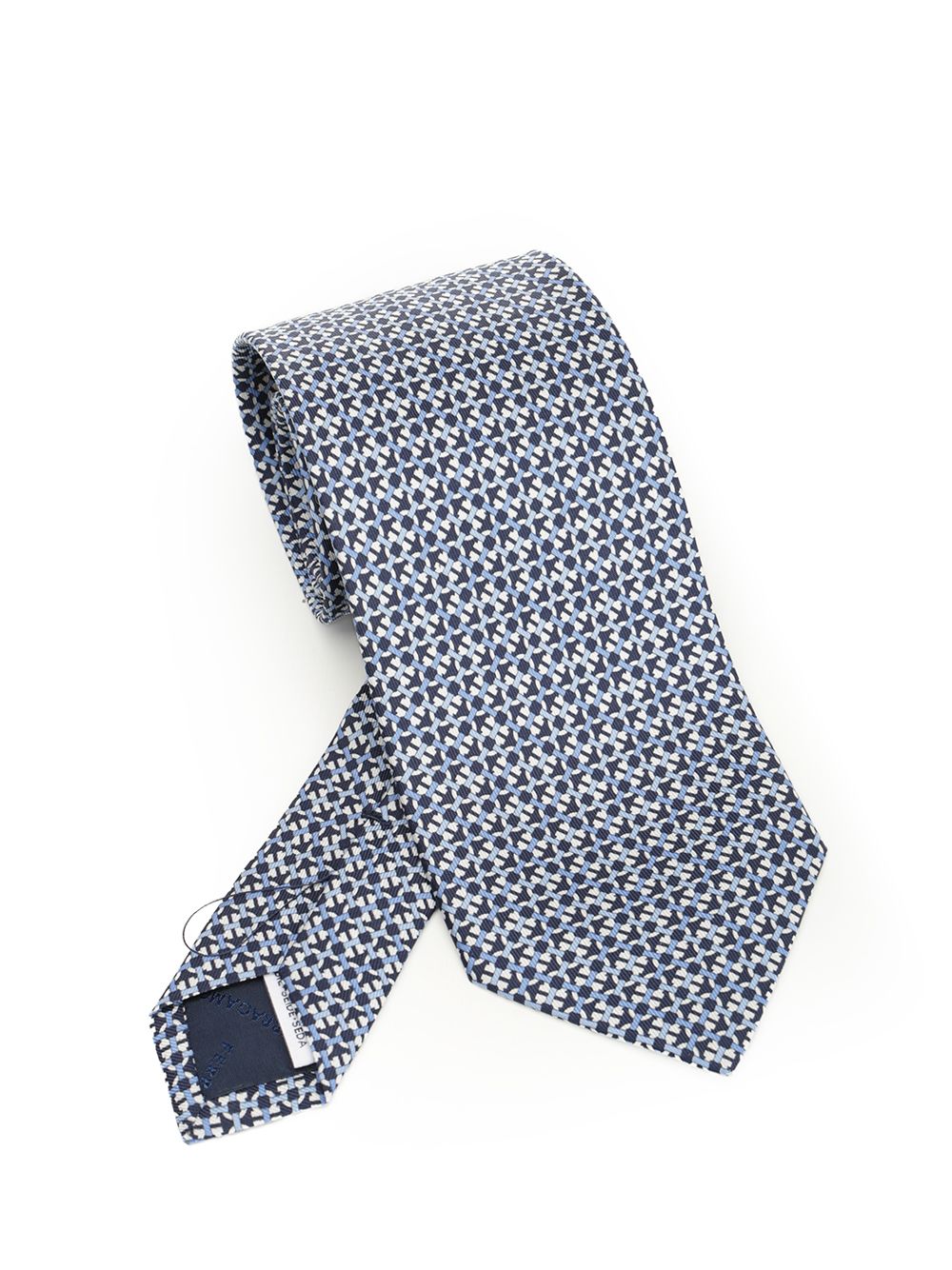 Ferragamo Gancini Print Silk Tie Ties And Bow Ties - Blu | 7efc1a12717b6f429c014a2544b7b120551d93b2