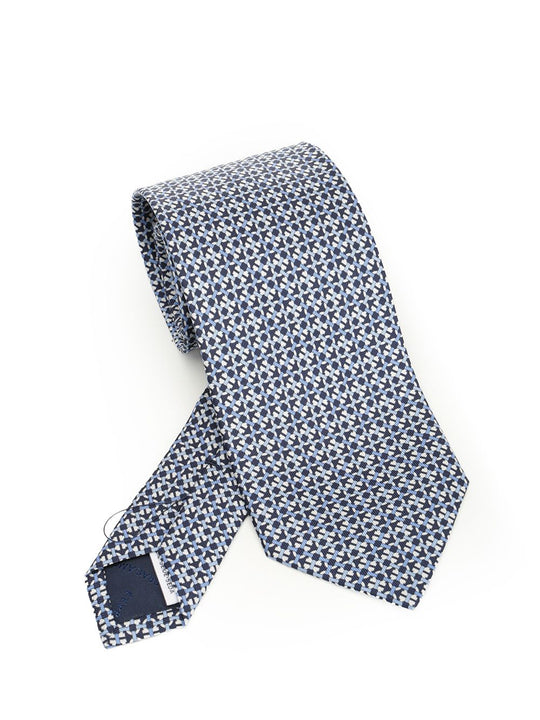 Gancini Print Silk Tie Ties And Bow Ties Blu