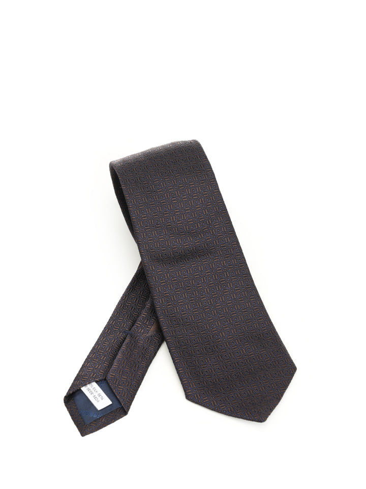 Ferragamo Gancini Graphic Jacquard Tie Ties And Bow Ties - Marrone | 72c265c4ee7d6786c67e42c21e3118a637bc8f51