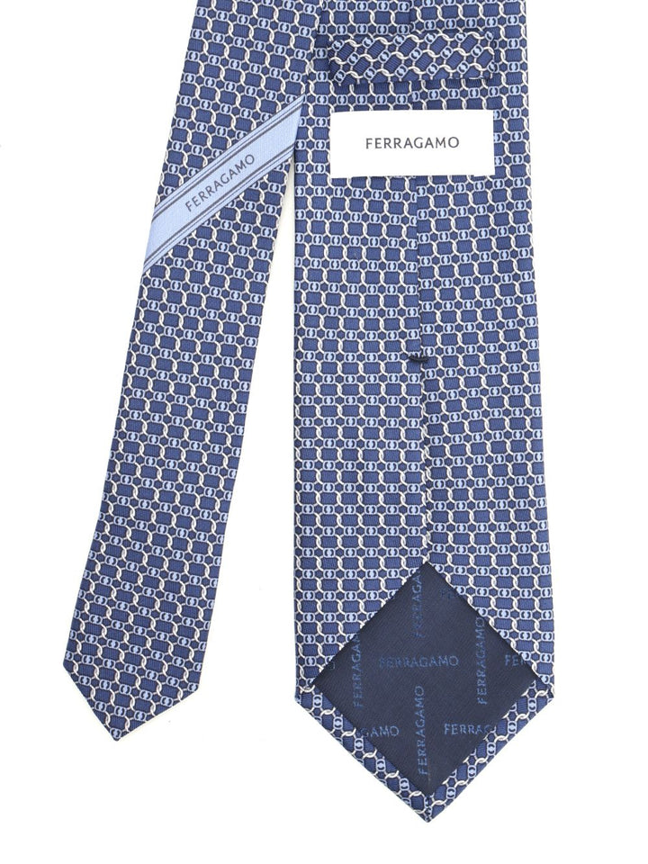 Ferragamo Vara Print Silk Tie Ties And Bow Ties - Blu | 2d9544cb257595d61854de261bd4daa5dbf7e86e