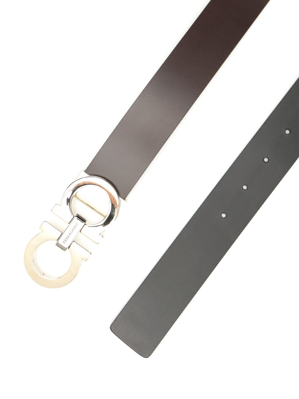 Ferragamo Reversible Gancino Belt Cinture - Marrone | 43720e5866fd41a05cf1abaa5305da08f909f4b4