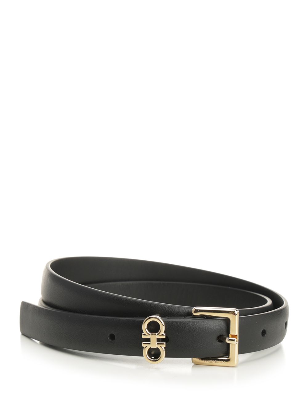 Ferragamo Double Gancini Fixed Belt Cinture - Nero | 0df69b64d288cf940e7a90b0b62603dd6f96917e