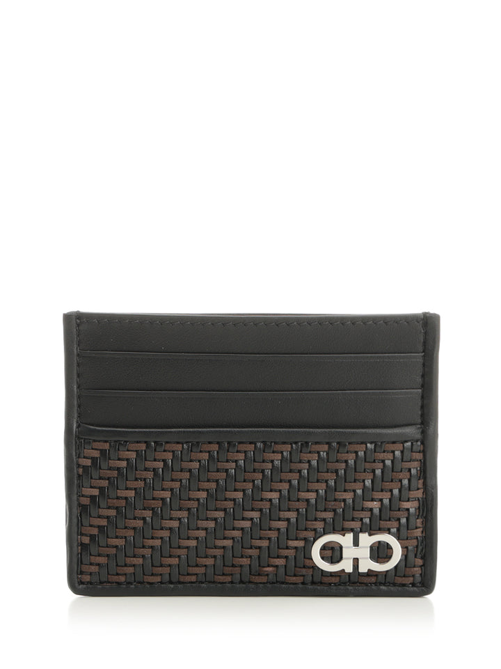 Ferragamo Credit Card Holder With Woven Pattern Wallets - Multicolor | a7b0a8ee15f899fd78bd64afd626343abff70587