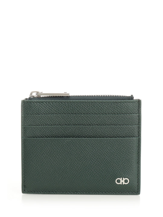 Card Holder With Zip Wallets Verde