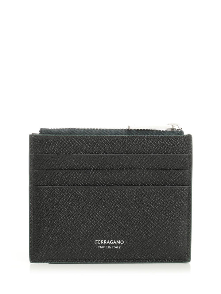 Ferragamo Card Holder With Zip Wallets - Verde | a56888012d3e48d0de2fe572a8926477cbd95328