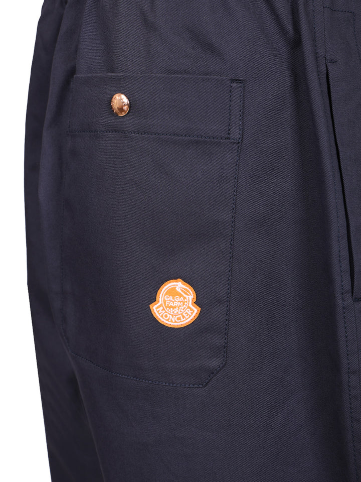 Moncler Genius Cotton Gabardine Trousers - Blu | cc2da5235e095b59ada8360cd0e6448ec4e55fe1