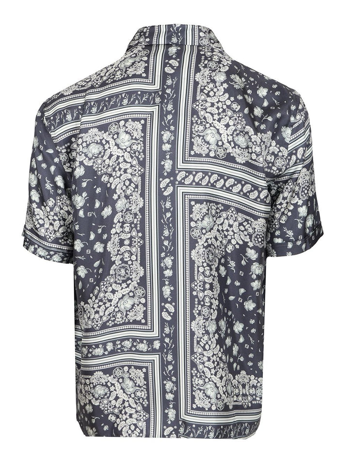 Fendi Ff Linen Shirt Shirts - Blu | 5ae2abb0a4c16db2f32db4299c5dcd9356d9c436
