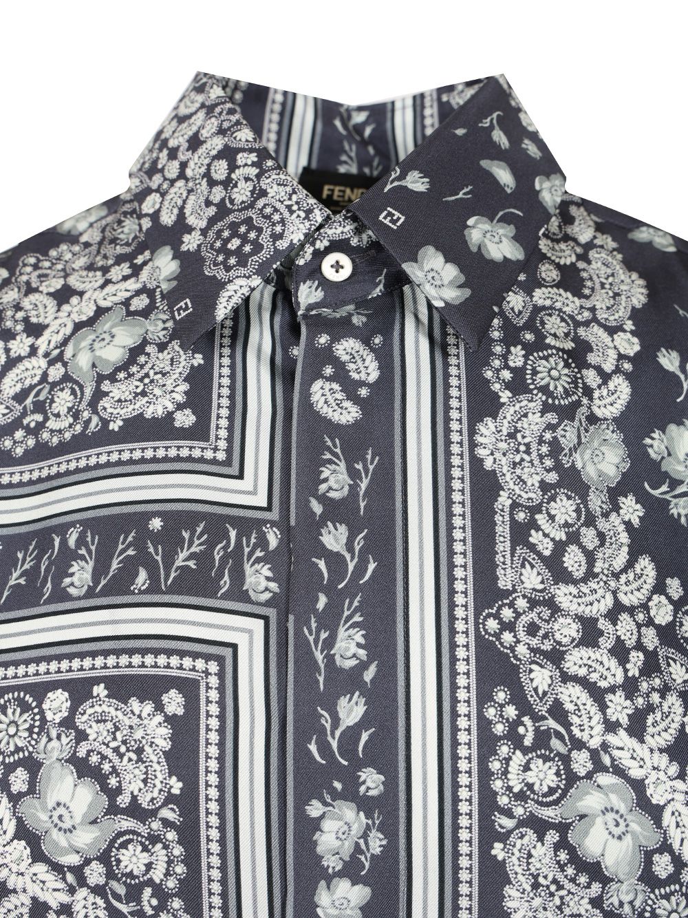 Fendi Ff Linen Shirt Shirts - Blu | 97db5a5c09845d531059a8d9b3d8a6cd86a828eb