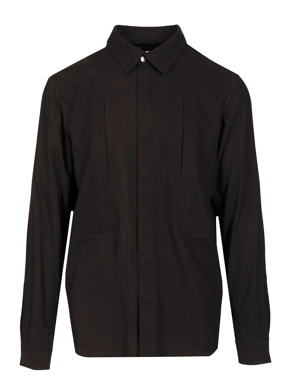 Rick Owens Cotton And Wool Overshirt Shirts - Nero | 9030f24cf9c96644fa8d46c582d8ae40ea6a3fea