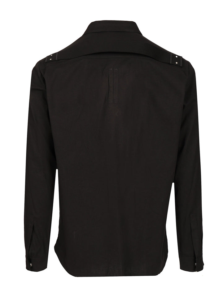 Rick Owens Cotton And Wool Overshirt Shirts - Nero | 28028d19e8fedc116a2bcf9290b4351ab0e5f3c2