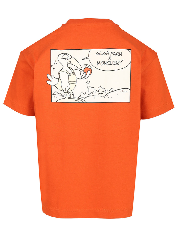 Moncler Genius Cotton T-Shirt - Arancione | d029997e716a83dd55bd18f8da2477c29d73c140