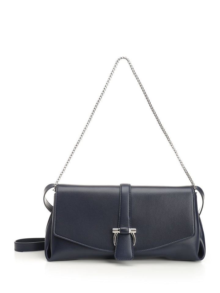 Ferragamo Shoulder Bag With Front Flap Shoulder Bags - Blu | fc492b2ff6687ec53e8a914449aae212a18695c2