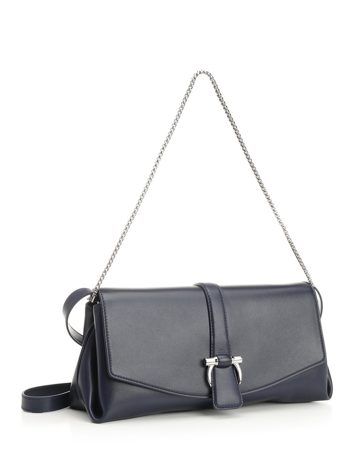 Ferragamo Shoulder Bag With Front Flap Shoulder Bags - Blu | 50624dee03cd31a961f915c49421c23200219660