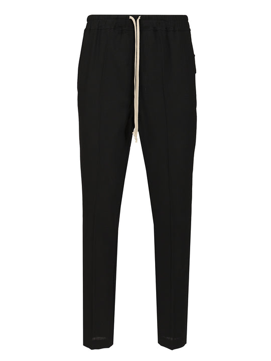 Wool With Drawstring Trousers Nero