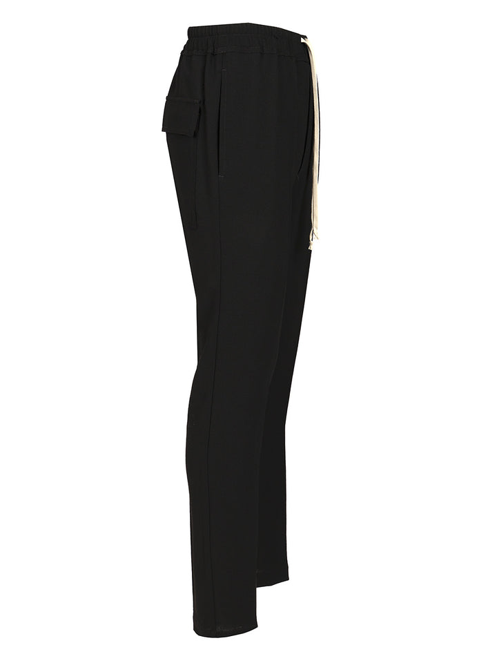 Rick Owens Wool  With Drawstring Trousers - Nero | 915b6b2fc8c556a77058fd7da0d45d4616db40a6