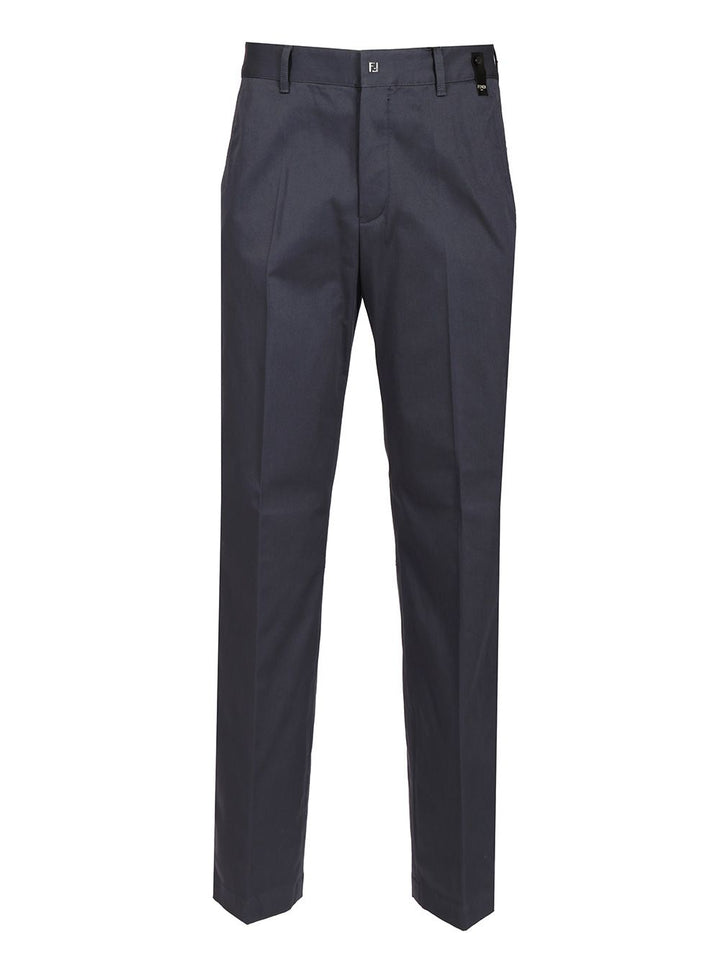 Fendi Gabardine Cigarette Trousers - Blu | 043c3dc780ab08f34a1095c2d538e1dbf13281ce