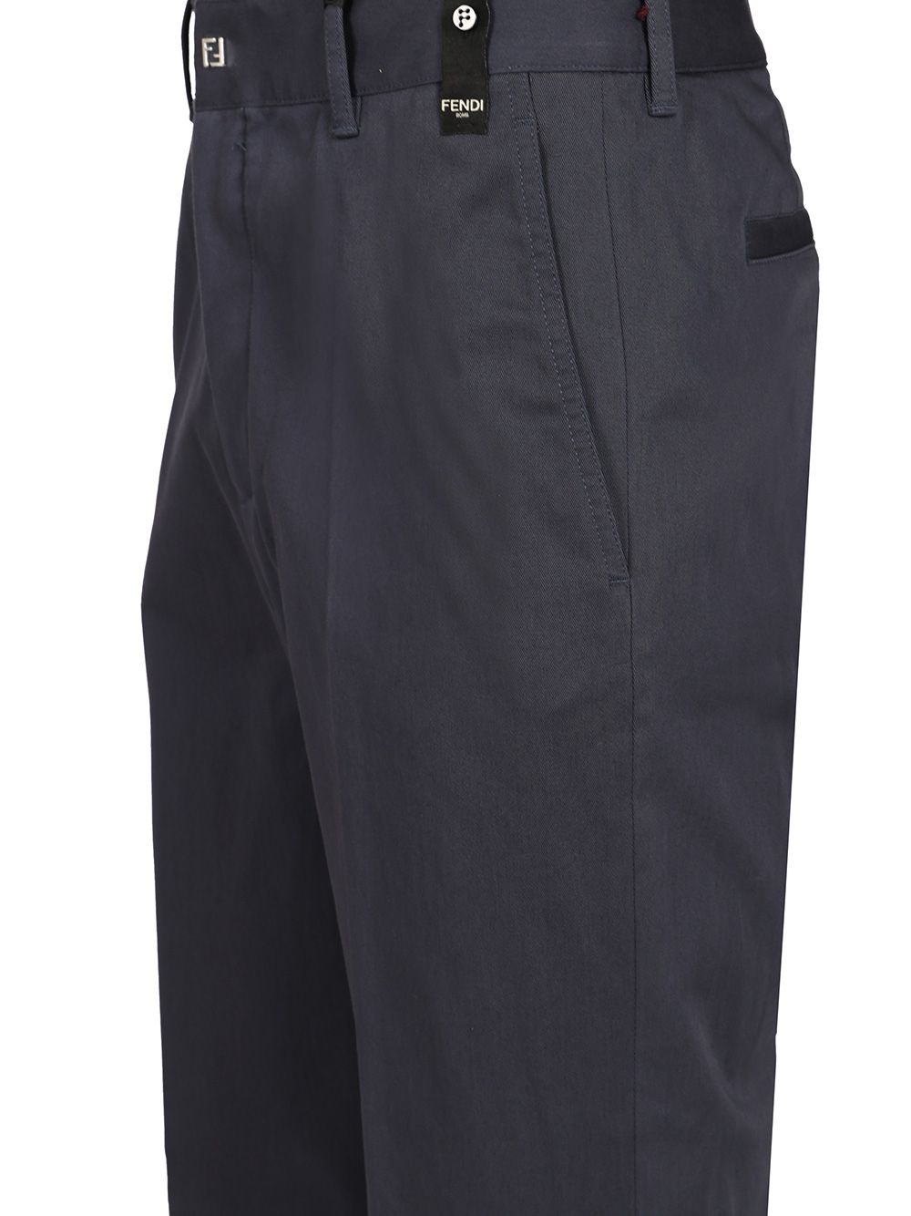 Fendi Gabardine Cigarette Trousers - Blu | f0b3c1d794f0f950feb76fe68d53aed1e4c29e51