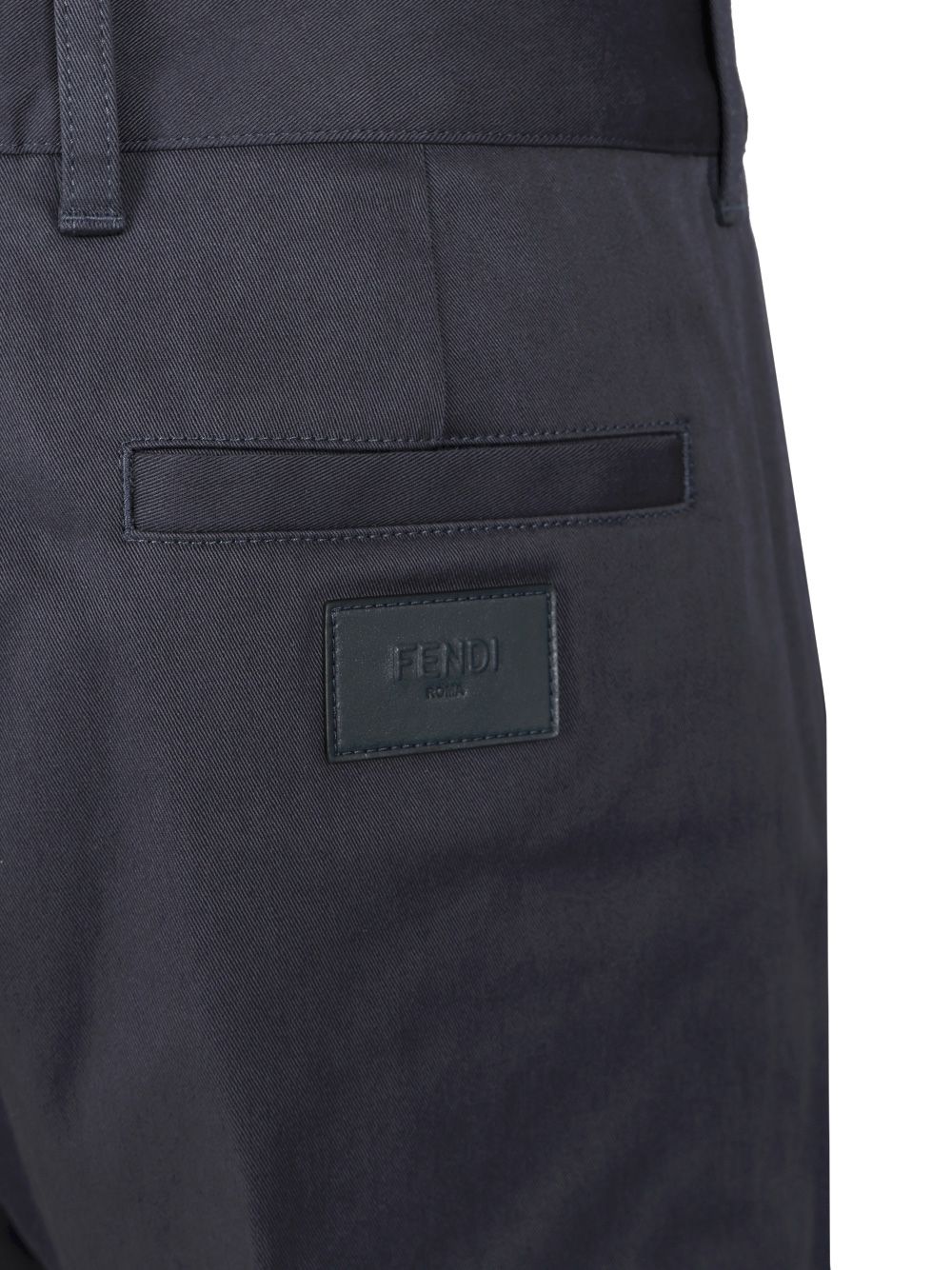 Fendi Gabardine Cigarette Trousers - Blu | 15928951967e92d0b3709fe8a0abe8184fe918cb