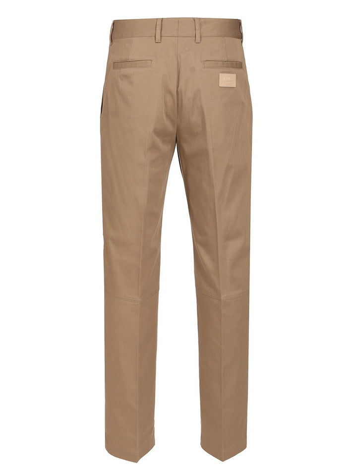 Fendi Gabardine Cigarette Trousers - Beige | 31488bd61aa2225048cb8f3b748e33d103b53206