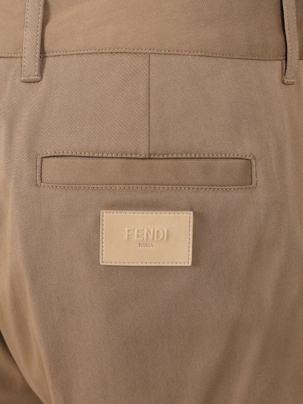 Fendi Gabardine Cigarette Trousers - Beige | ec5276352557bf807eb5cacd7c02e0d66fc4d8ed