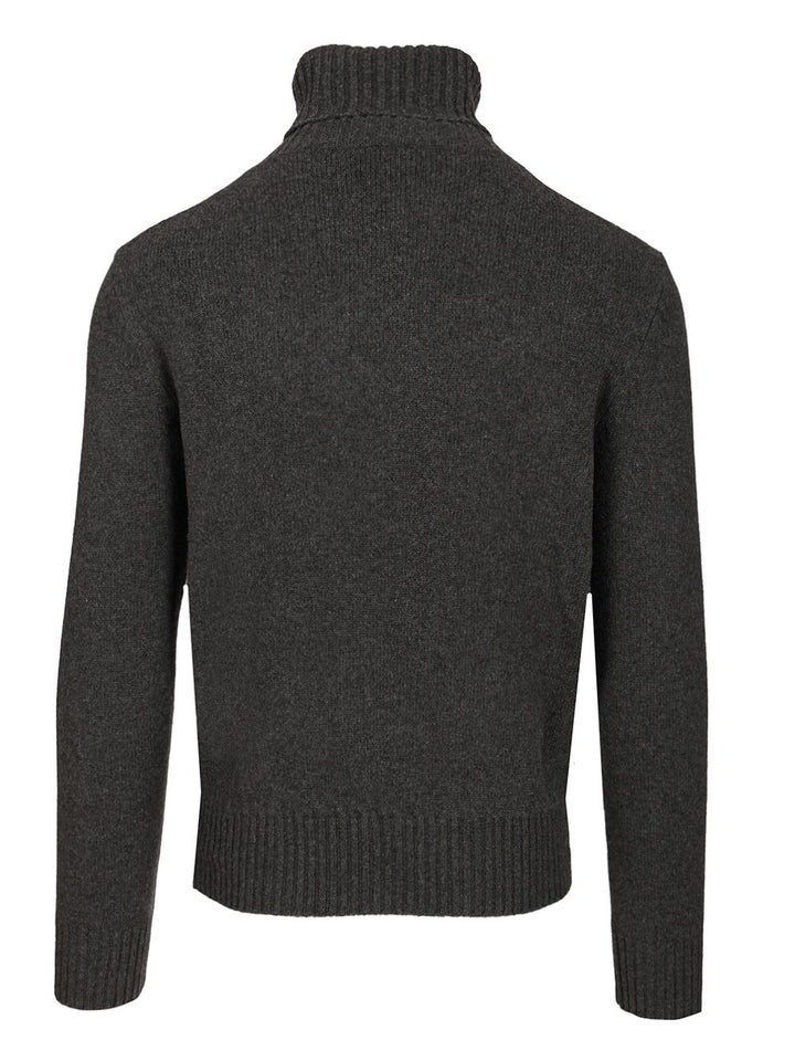 Ami Cashmere Turtleneck Sweater Knitwear - Grey | f025f1ea60877413dfcc3443ec11fb7279e9da1c