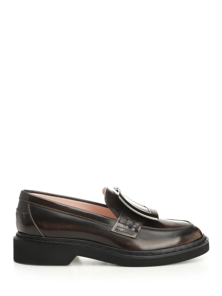 Roger Vivier Viv' Rangers Leather Loafers Scarpe basse - Marrone | 66658ead80612e7fe3ae876af5c8b88126c9262b