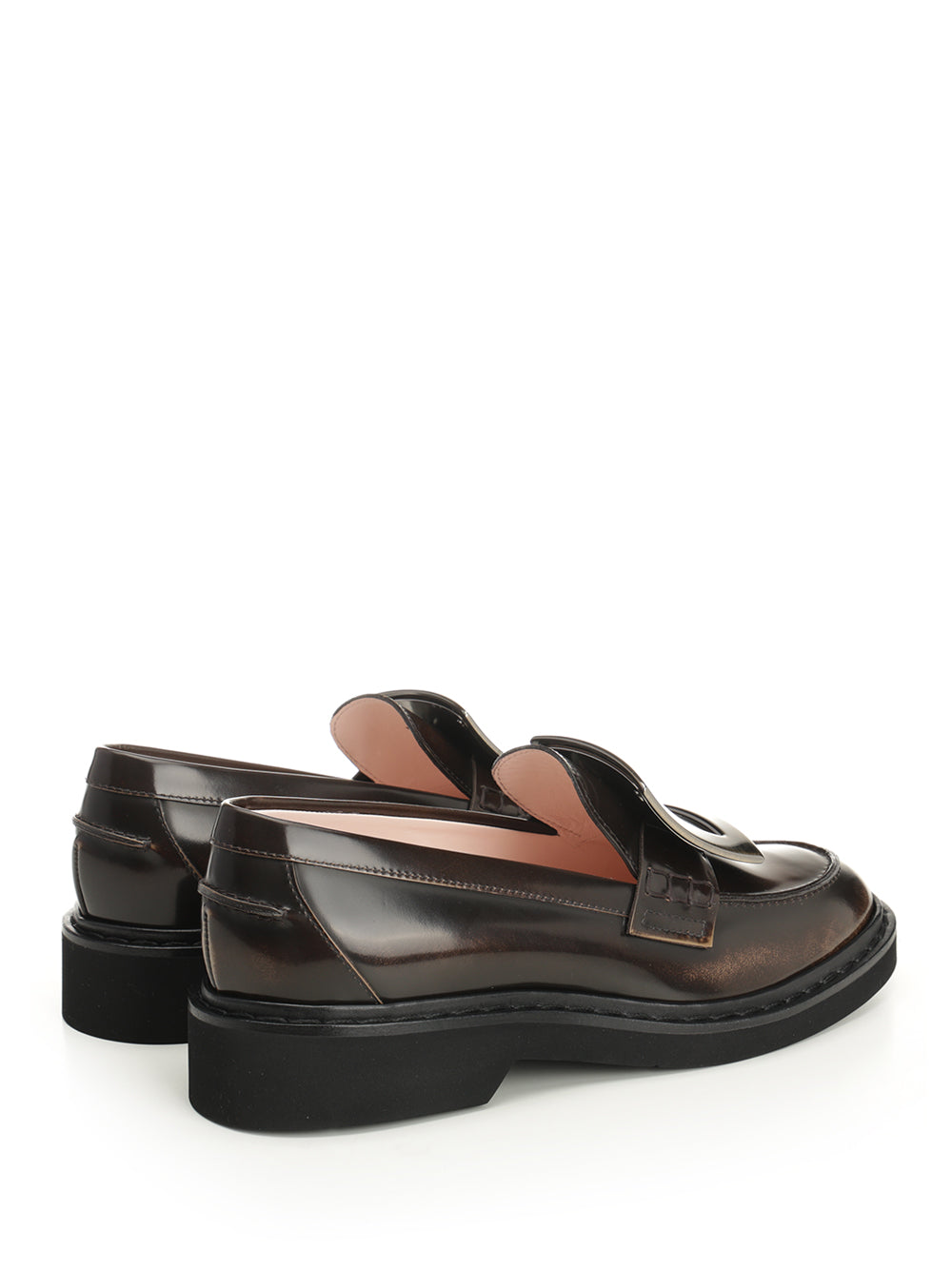 Roger Vivier Viv' Rangers Leather Loafers Scarpe basse - Marrone | f4eabf271e4cd783b84deaf5c169b806488bc8f6